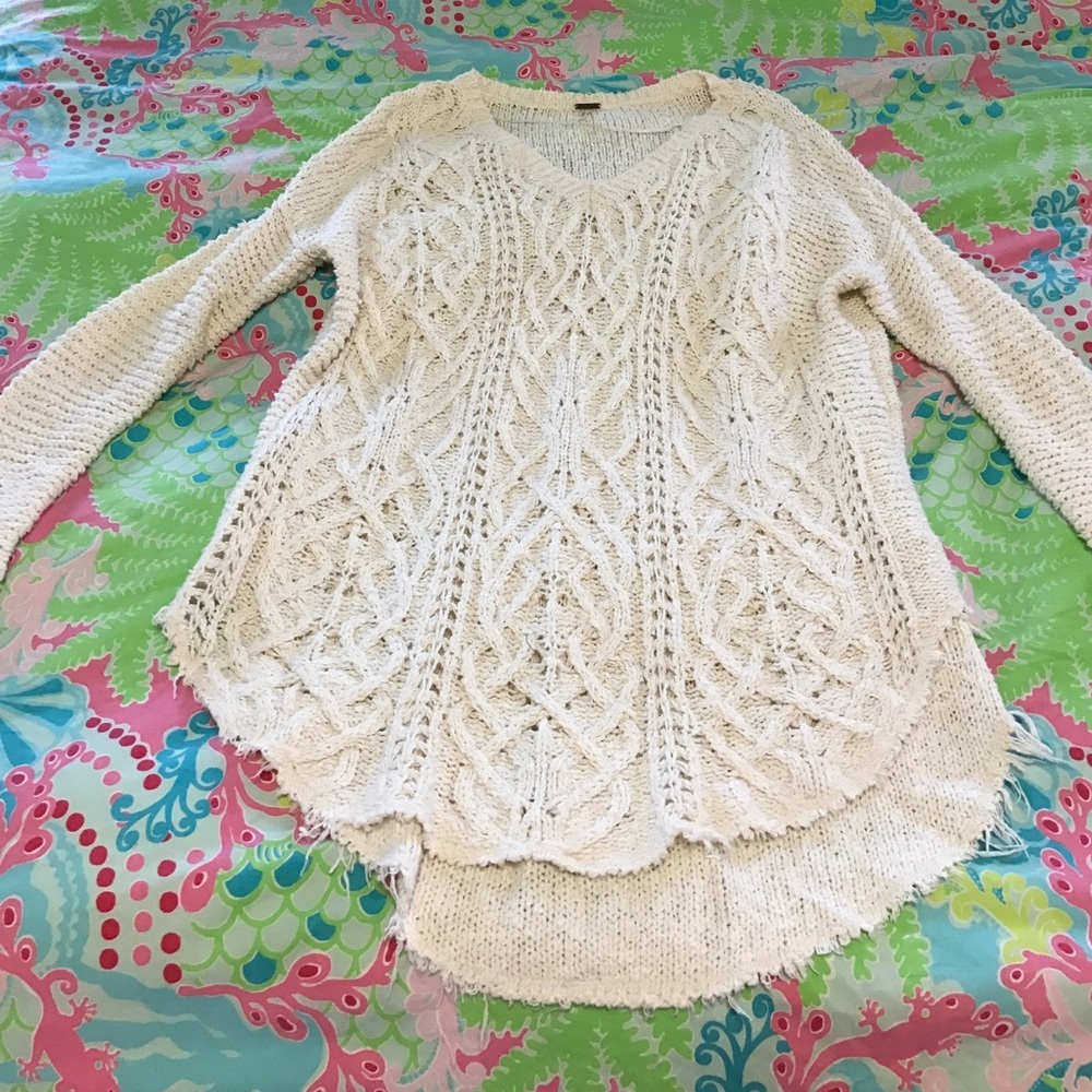 Free People Cream Sweater
